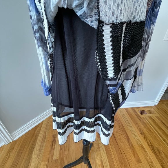 Ali Miles size large office blouse career mature modest color block mixed print - Picture 7 of 16